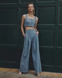 Veronica Beard Maliyah Striped Wide-Leg Pant -Veronica Beard 0J3A7941a