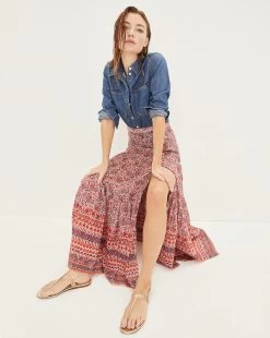 Veronica Beard Serence Paisley Skirt -Veronica Beard 2302vo0173214 watermelon EF 80 A2blue product 03 983a332e