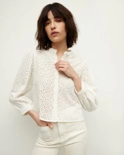 Veronica Beard Vitale Eyelet Top