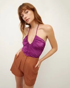 Veronica Beard Nikita Beaded Halter Top