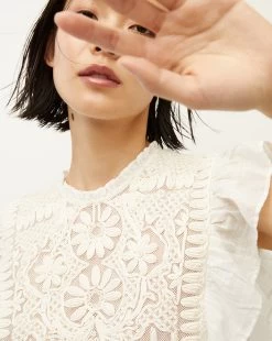 Veronica Beard Capriana Embroidered Top -Veronica Beard 2304EM4040470 OFFWHITE PRODUCT 03