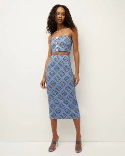 Veronica Beard Troye Linen Skirt