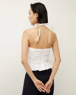 Veronica Beard Arienne Peplum-Hem Top -Veronica Beard 2304SCP40462 WHT PRODUCT 04