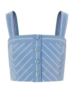 Veronica Beard Milton Striped Crop Top -Veronica Beard 2304SH4540498