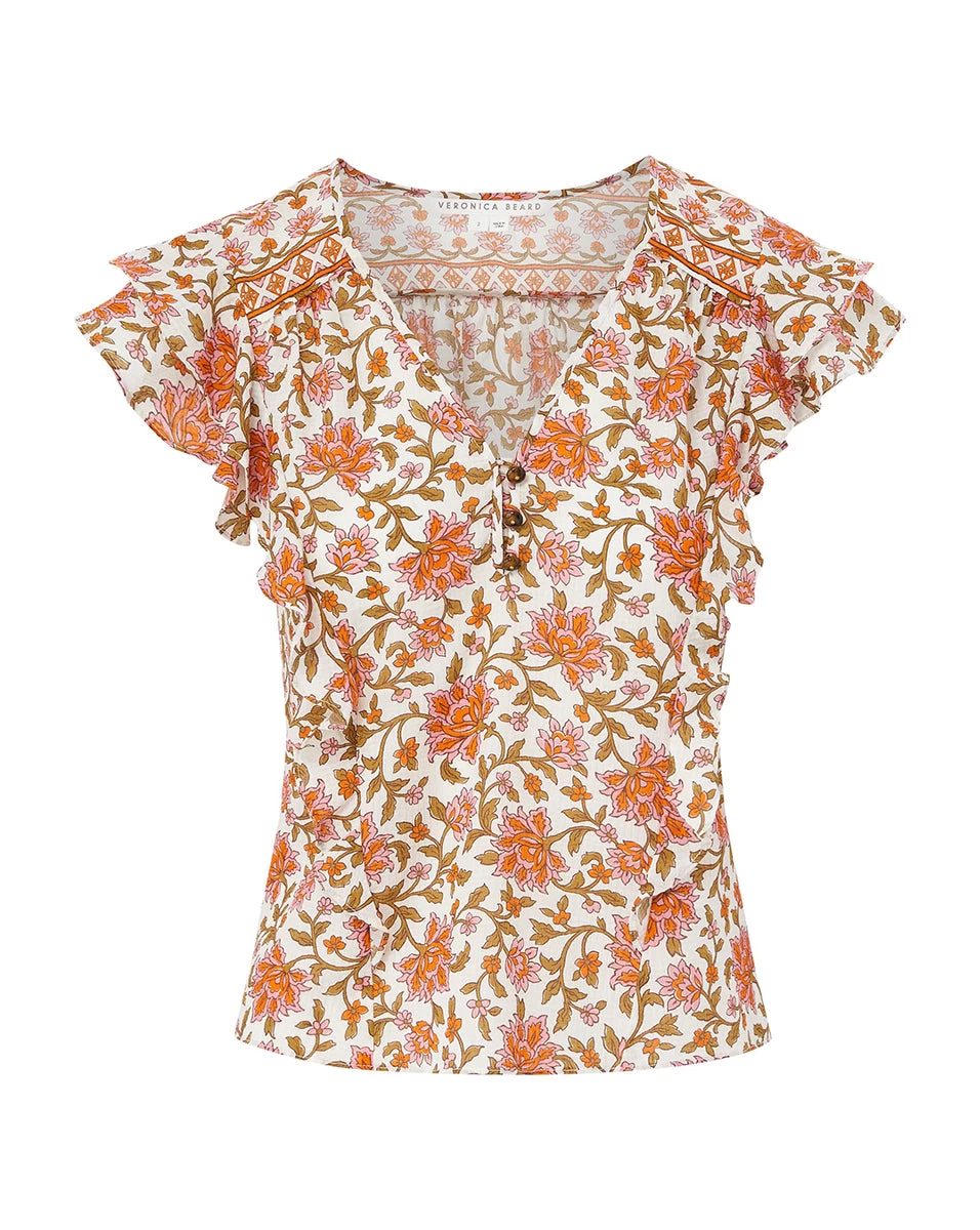 Veronica Beard Joi Floral Block-Print Top 5 Veronica Beard Joi Floral Block-Print Top - Image 5