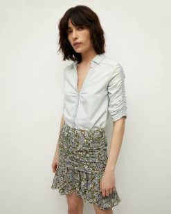Veronica Beard Taras Floral-Silk Skirt