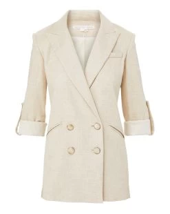 Veronica Beard Parineti Metallic-Linen Dickey Jacket -Veronica Beard 2305LN2510007