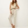 Veronica Beard Zelly Metallic-Linen Pant