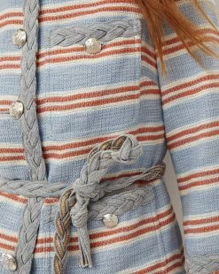 Veronica Beard Ginerva Braided-Rope Tie Jacket -Veronica Beard 2305ST2110439 BLUEMULTI PRODUCT 03