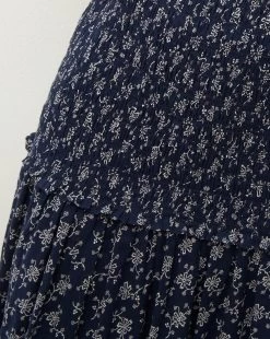 Veronica Beard Verena Smocked Cotton-Voile Dress -Veronica Beard 2306CO2720294 MARINE OFFWHITE PRODUCT 03