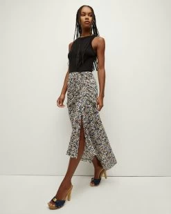 Veronica Beard Lucien Floral Silk Skirt -Veronica Beard 2306GGT0630325 BLKMULTI PRODUCT 04