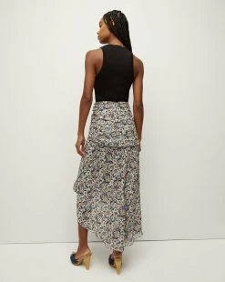 Veronica Beard Lucien Floral Silk Skirt -Veronica Beard 2306GGT0630325 BLKMULTI PRODUCT 05