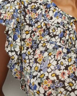 Veronica Beard Ayan Floral Silk Top -Veronica Beard 2306GGT0640540 BLKMULTI PRODUCT 03