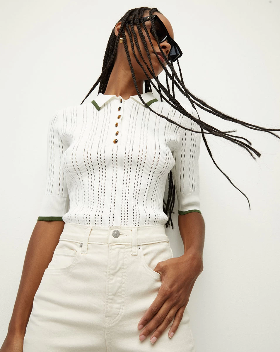 Veronica Beard Soza Polo Top 1 Veronica Beard Soza Polo Top