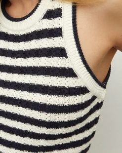Veronica Beard Jerrel Knit Tank 8 Veronica Beard Jerrel Knit Tank -Veronica Beard 2306KN5009873 NAVY WHITE PRODUCT 03