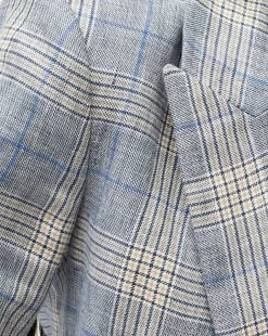 Veronica Beard Beacon Plaid Linen Dickey Jacket -Veronica Beard 2306PL521466 BLUEMULTI PRODUCT 03