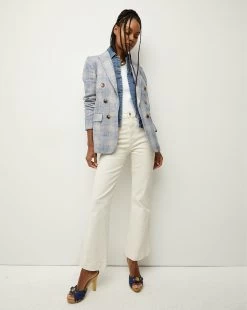 Veronica Beard Beacon Plaid Linen Dickey Jacket -Veronica Beard 2306PL521466 BLUEMULTI PRODUCT 04