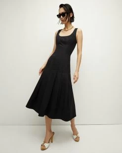 Veronica Beard Jolie Midi Dress -Veronica Beard 2306SCP20629 BLK PRODUCT 01