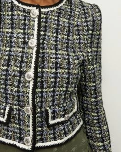 Veronica Beard Ceres Tweed Jacket -Veronica Beard 2306TW4010470 NAVY CHARTRUESE PRODUCT 04