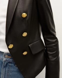 Veronica Beard Cooke Leather Dickey Jacket -Veronica Beard 2307LT341482 BLK PRODUCT 03