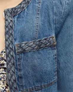 Veronica Beard Arrowe Denim Jacket -Veronica Beard 2307NV00510276 STONEBRIGHTBLUE PRODUCT 03