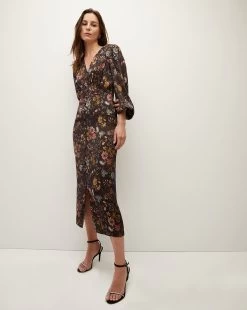 Veronica Beard Terina Floral Stretch-Silk Dress