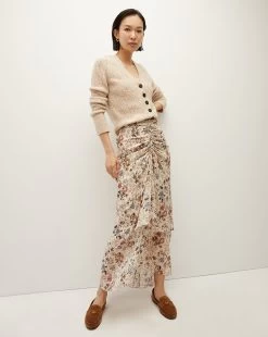 Veronica Beard Sira Floral Silk-Georgette Skirt