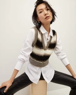 Veronica Beard Spear Mixed-Media Sweater