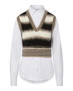 Veronica Beard Spear Mixed-Media Sweater -Veronica Beard 2308KA1490246 e107deda 5939 4954 ab93 fe2617d8fed7