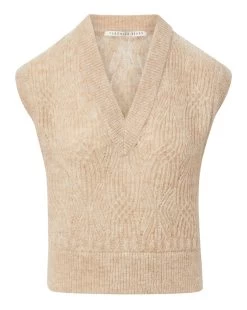 Veronica Beard Arida Knit Vest -Veronica Beard 2308KA1590229 HEATHERED SAND 3f4cf243 a25a 4b3f a292 086657b0f906