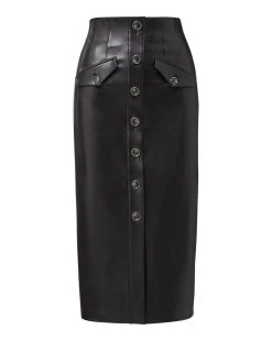Veronica Beard Barrie Vegan Leather Skirt -Veronica Beard 2308LT5130342 BLACK