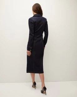 Veronica Beard Arlington Denim Wrap Dress -Veronica Beard 2308NV2620719 DARKOXFORD PRODUCT 04