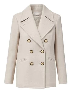 Veronica Beard Amira Wool-Blend Dickey Coat -Veronica Beard 2308OW02470261 HEATHER BIRCH