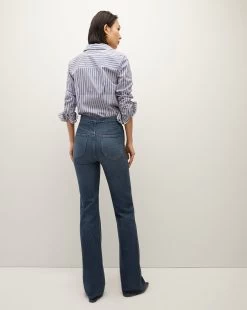 Veronica Beard Libby Striped Poplin Button-Down Shirt -Veronica Beard 2308PO3540366 CLASSICBLUE OFFWHITE PRODUCT 04