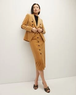 Veronica Beard Barrie Corduroy Skirt -Veronica Beard 2308SU4030342 KHAKI PRODUCT 04