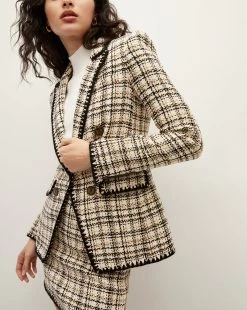 Veronica Beard Lawrence Crochet-Trim Tweed Dickey Jacket