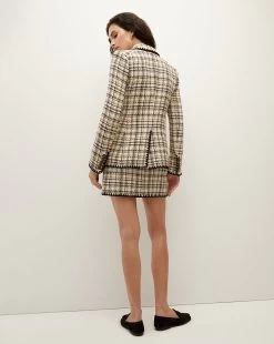 Veronica Beard Lawrence Crochet-Trim Tweed Dickey Jacket -Veronica Beard 2308TW441566 ECRU OCHRE PRODUCT 04