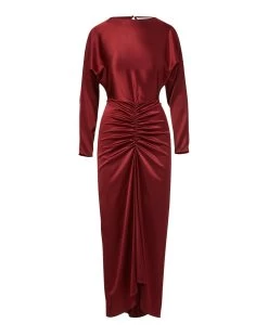 Veronica Beard Sabri Stretch-Silk Charmeuse Dress -Veronica Beard 2309CHM0420725 MAROON