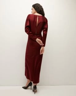 Veronica Beard Sabri Stretch-Silk Charmeuse Dress -Veronica Beard 2309CHM0420725 MAROON PRODUCT 05