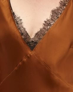 Veronica Beard Hamina Stretch-Silk Charmeuse Dress 8 Veronica Beard Hamina Stretch-Silk Charmeuse Dress -Veronica Beard 2309CHM0420734 DARKOCHRE PRODUCT 03