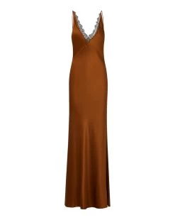 Veronica Beard Hamina Stretch-Silk Charmeuse Dress 11 Veronica Beard Hamina Stretch-Silk Charmeuse Dress -Veronica Beard 2309CHM0420734 DARK OCHRE