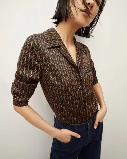 Veronica Beard Adele Stirrup-Print Top