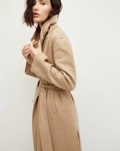 Veronica Beard Roberta Herringbone Coat -Veronica Beard 2309HR1870259 CAMEL IVORY PRODUCT 04