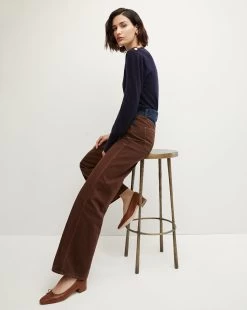 Veronica Beard Nelia Cashmere Pullover | Button Accent -Veronica Beard 2309KA1290256 NAVY PRODUCT 02