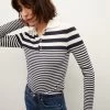 Veronica Beard Raj Striped Polo Top