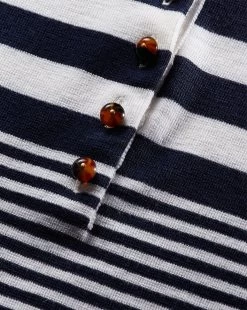 Veronica Beard Raj Striped Polo Top -Veronica Beard 2309KA1390231 IVORY NAVY PRODUCT 04