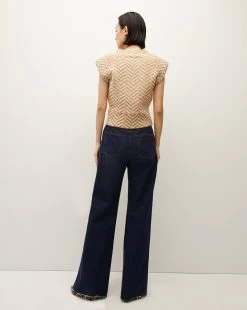 Veronica Beard Dutton Herringbone Knit Vest -Veronica Beard 2309KA2790238 CAMEL PRODUCT 04