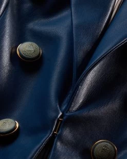 Veronica Beard Beacon Vegan Leather Dickey Jacket -Veronica Beard 2309LT511466 DARKSLATE PRODUCT 03