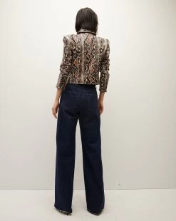 Veronica Beard Fulham Python Vegan Leather Jacket -Veronica Beard 2309LT5410313 KHAKIMULTI PRODUCT 05