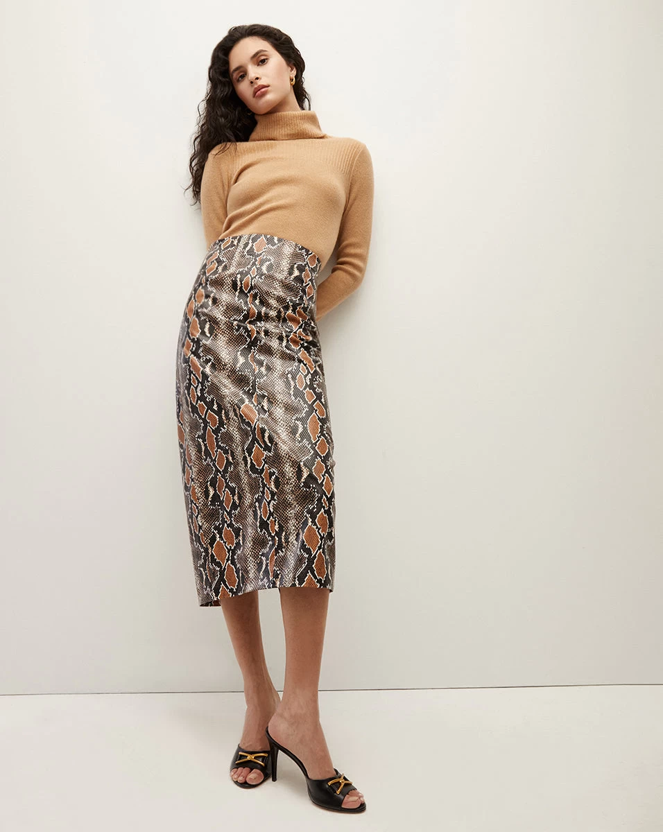 Veronica Beard Kaliyah Python Vegan Leather Skirt 3 Veronica Beard Kaliyah Python Vegan Leather Skirt - Image 3